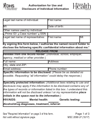 Form MSC2099 LP Authorization for Use and Disclosure of Individual Information (Large Print) - Oregon