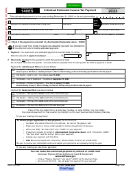 Document preview: Arizona Form 140ES (ADOR10575) Individual Estimated Income Tax Payment - Arizona, 2023