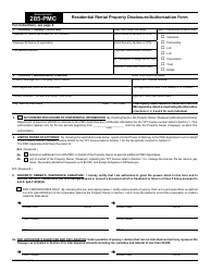 Arizona Form 285-PMC (ADOR11375) Residential Rental Property Disclosure/Authorization Form - Arizona
