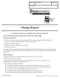 Document preview: Form DHS0943 Change Report - Oregon