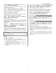 Instructions for Arizona Form 319, ADOR10943 Credit for Solar Hot Water Heater Plumbing Stub Outs and Electric Vehicle Recharge Outlets - Arizona, Page 2