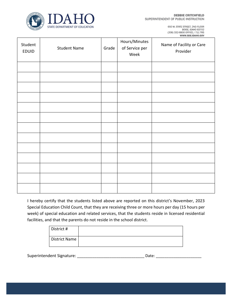 Exceptional Child Tuition Equivalency - Idaho, Page 3