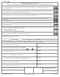 SD Form 822 Departing Employee Checklist - Removal of Personal Files and Non-record Materials From Government Custody