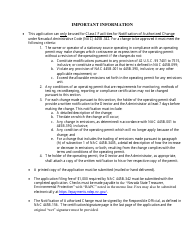 Class I Air Quality Operating Permit Notification of Authorized Change - Nevada, Page 2