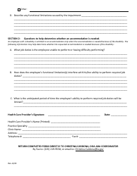 Medical Inquiry Form Responsive to Accommodation Request - Louisiana, Page 2