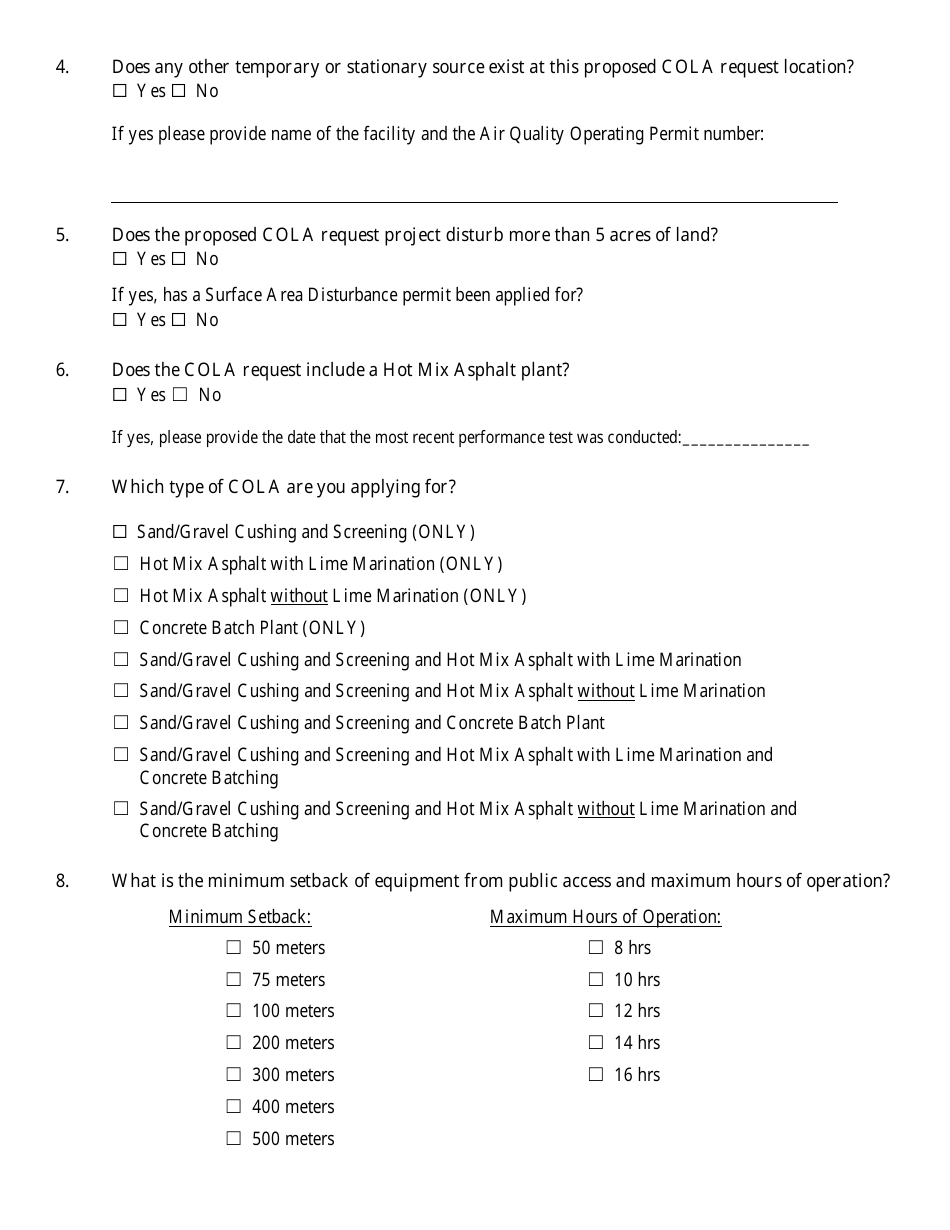 Change of Location Approval Request for Temporary Construction Sources - Hot Mix Asphalt Plants / Concrete Batch Plants / Sand  Gravel Processing Plants - Nevada, Page 4