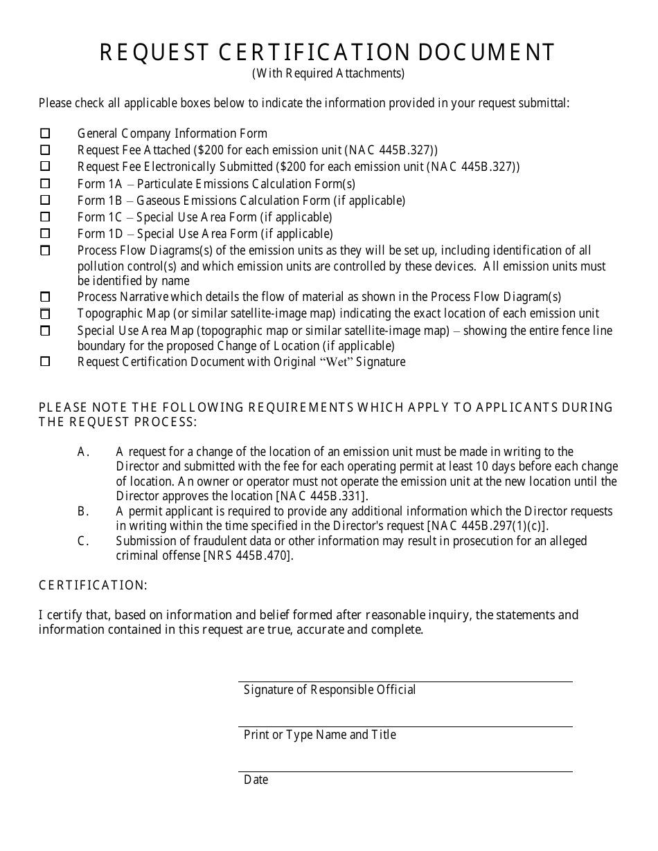 Change of Location Approval Request for Temporary Construction Sources - Hot Mix Asphalt Plants / Concrete Batch Plants / Sand  Gravel Processing Plants - Nevada, Page 9