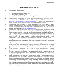 Class II Air Quality Operating Permit Application Form - Surface Area Disturbance (Sad) - Nevada, Page 2