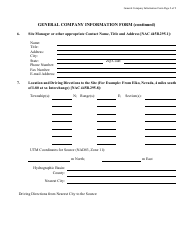 Class II Air Quality Operating Permit Application Form - Surface Area Disturbance (Sad) - Nevada, Page 4
