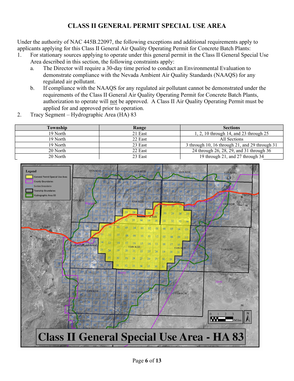 Class II General Air Quality Operating Permit for Concrete Batch Plants Application Form - Nevada, Page 6