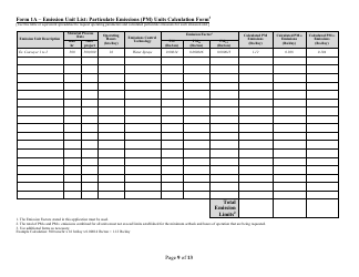 Class II General Air Quality Operating Permit for Concrete Batch Plants Application Form - Nevada, Page 9