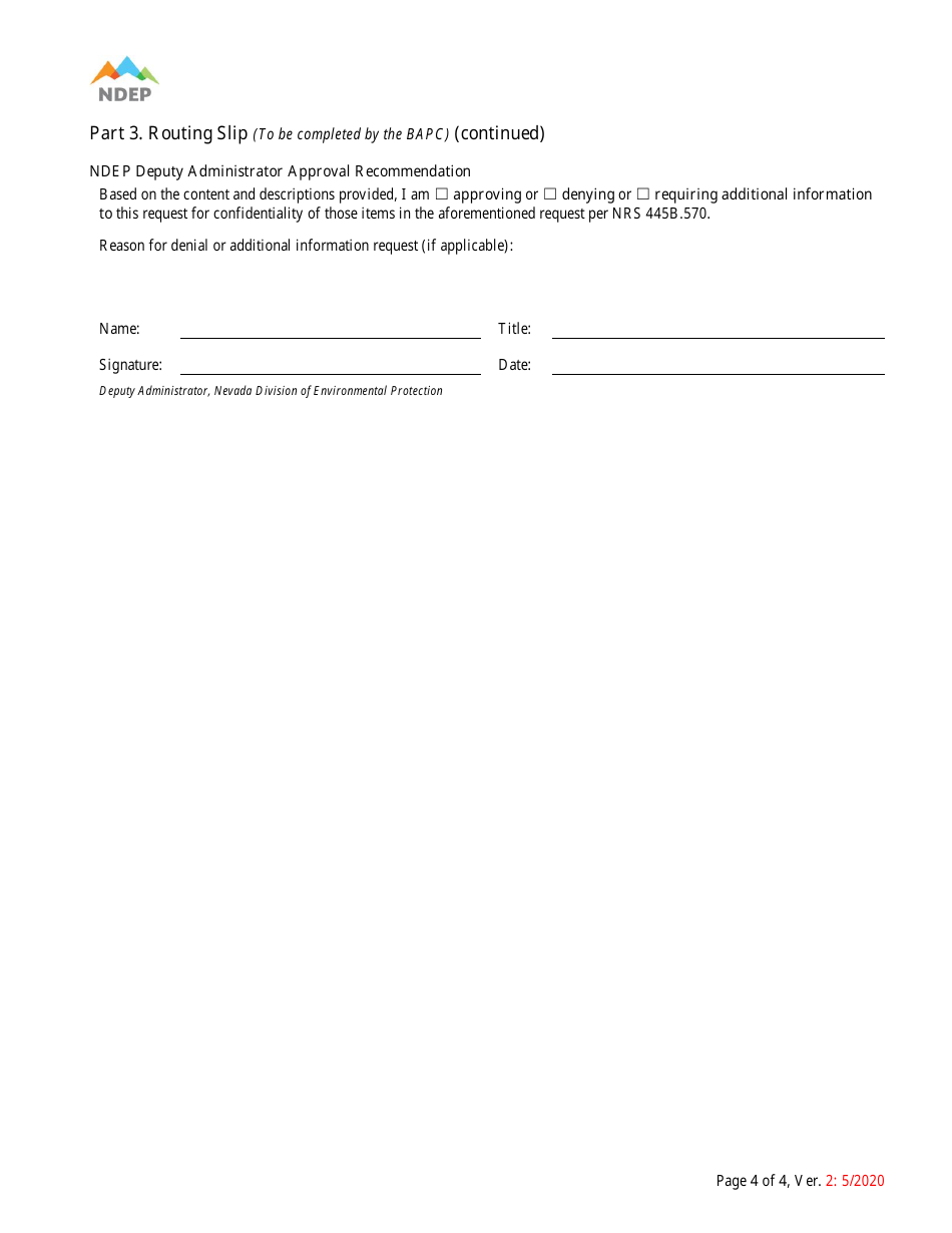 Confidentiality Request Form - Nevada, Page 4