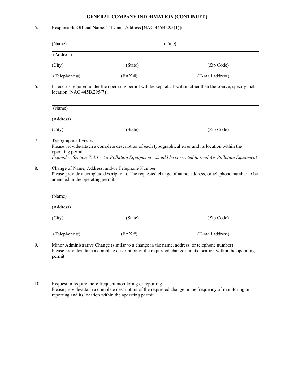 Nevada Administrative Amendment Application Form Fill Out Sign Online And Download Pdf 8562