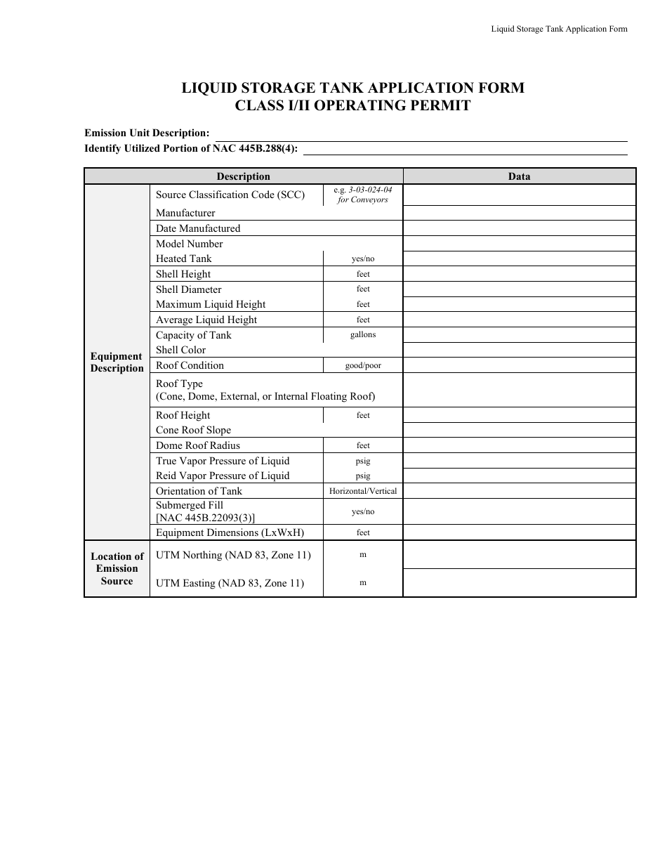 Application for Determination of Insignificant Activities as Defined Under Nac 445b.288(4) - Nevada, Page 6