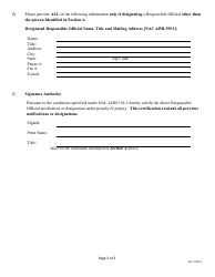 Responsible Official Identification/Designation/Change Request Form - Nevada, Page 2