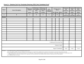Class II General Air Quality Operating Permit for Nonmetallic Minerals Crushing and Screening Plants Application Form - Nevada, Page 9