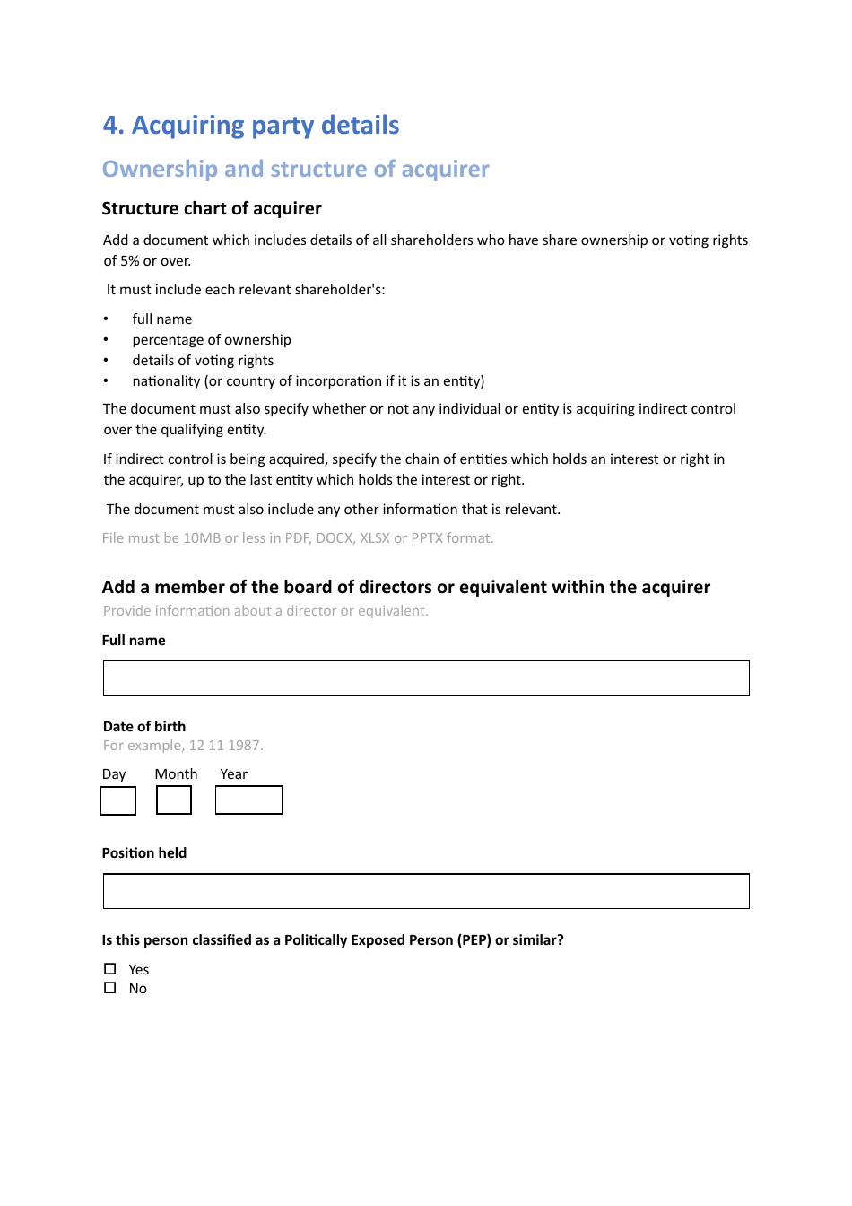 Retrospective National Security and Investment (Nsi) Act Validation Form - United Kingdom, Page 23