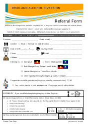 Document preview: Drug and Alcohol Diversion Referral Form - Queensland, Australia