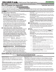 Form MV1-1 Wisconsin Title &amp; License Plate Application - Wisconsin
