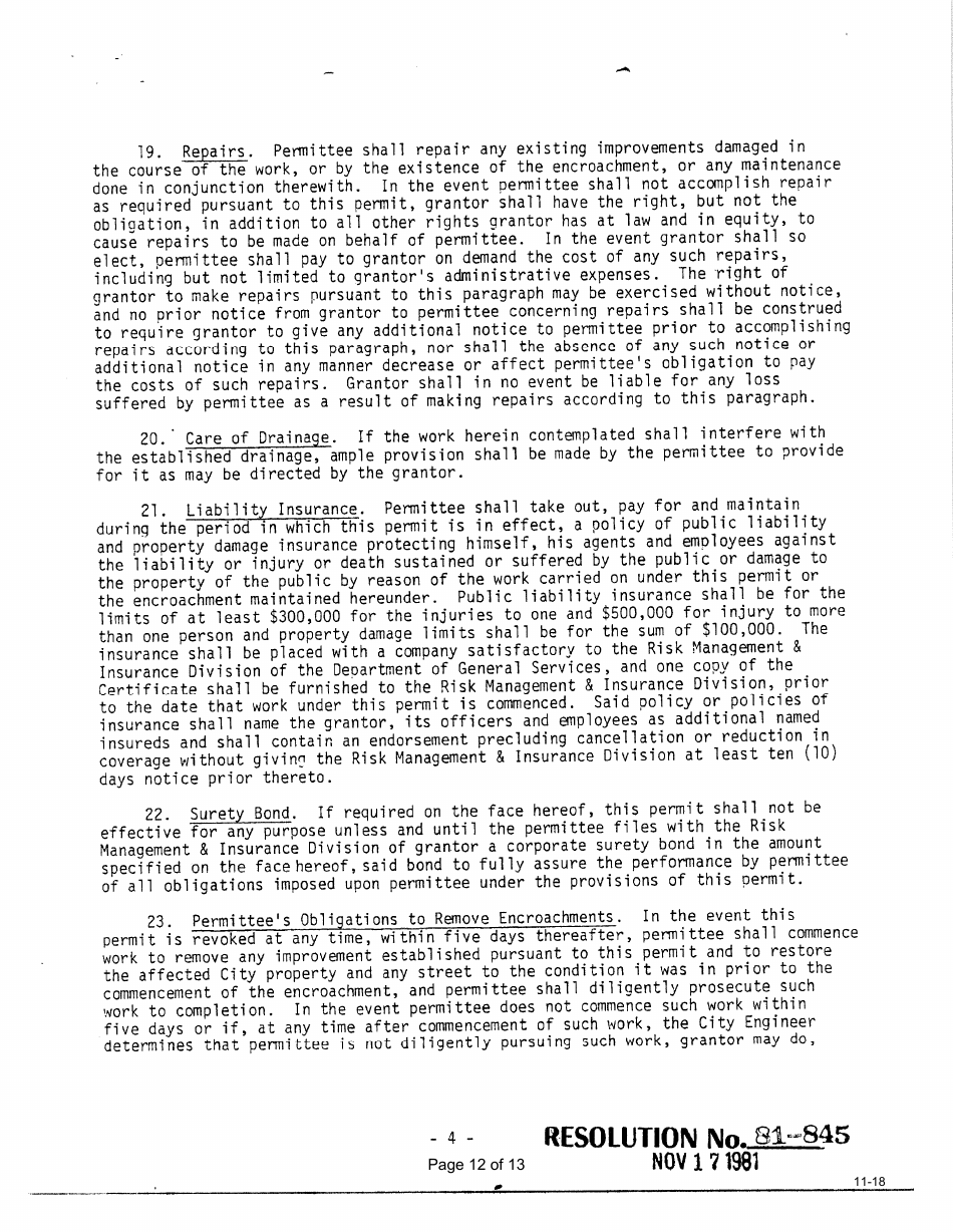 Form DE-311 Revocable Permit Application - City of Sacramento, California, Page 11