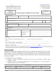 Form DE-311 Revocable Permit Application - City of Sacramento, California, Page 2
