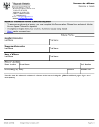 Document preview: Form 02028E Summons to a Witness - Ontario, Canada