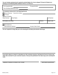 Form 02028E Summons to a Witness - Ontario, Canada, Page 2
