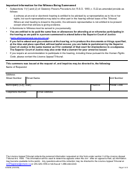 Form 02028E Summons to a Witness - Ontario, Canada, Page 3