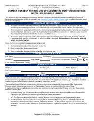 Form DDD-2235A Member Consent for the Use of Electronic Monitoring Devices Installed in Group Homes - Arizona