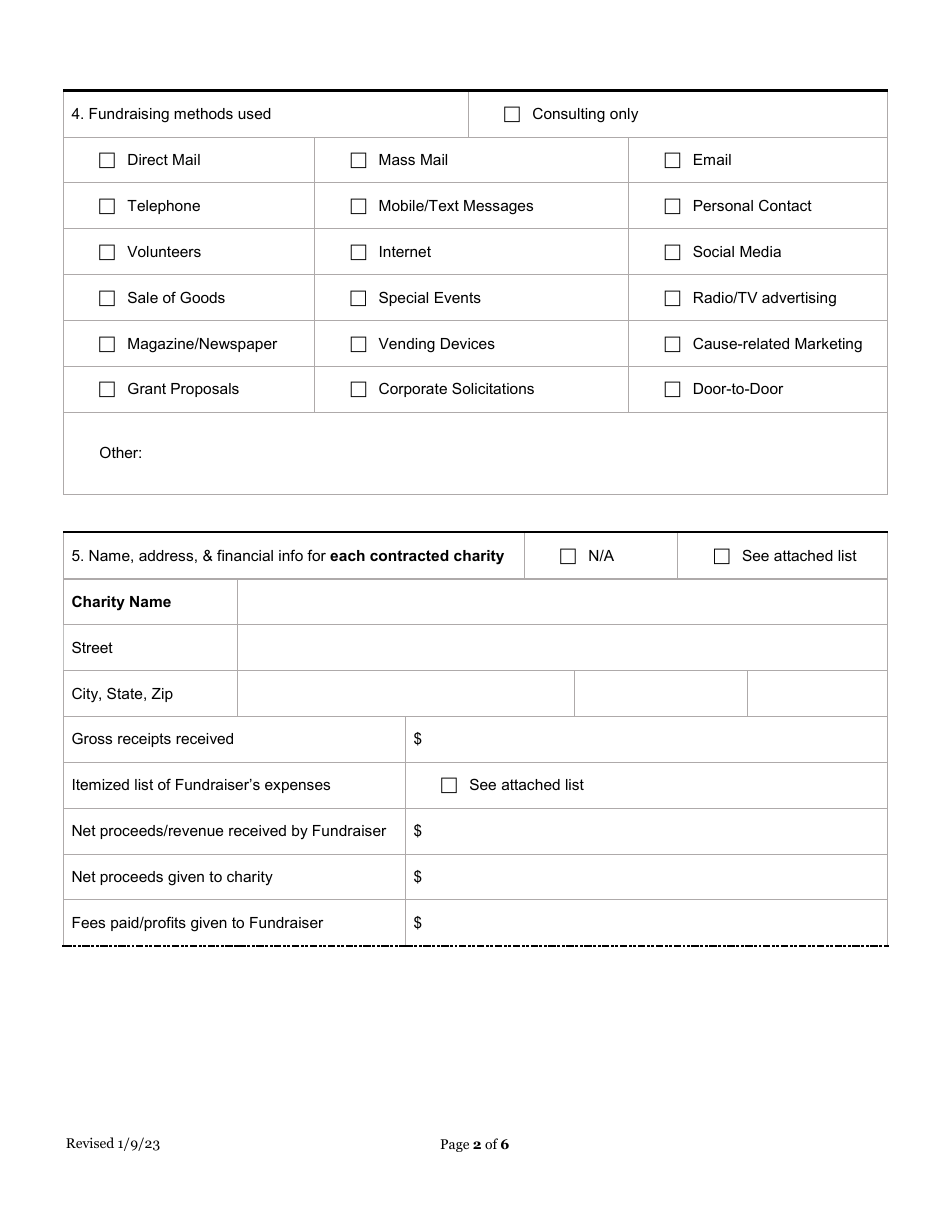 Professional Fundraiser Annual Report - Kansas, Page 2