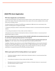 Document preview: Pfa Grant Application - Kansas, 2024
