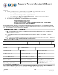 Document preview: Form DCU140 Request for Personal Information Rmv Records - Massachusetts