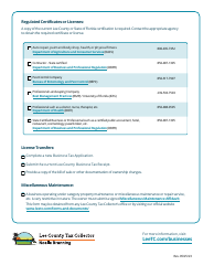 Business Tax Checklist - Lee County, Florida, Page 2