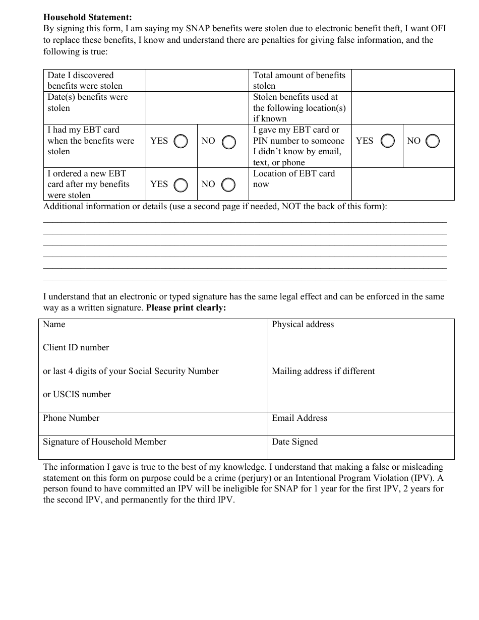 Electronically Stolen Benefits Application - Maine, Page 2