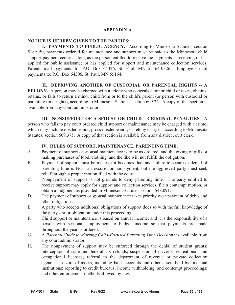 Form DIV806 Stipulated Findings of Fact, Conclusions of Law, Order for and Judgment, Judgment and Decree - Minnesota, Page 52