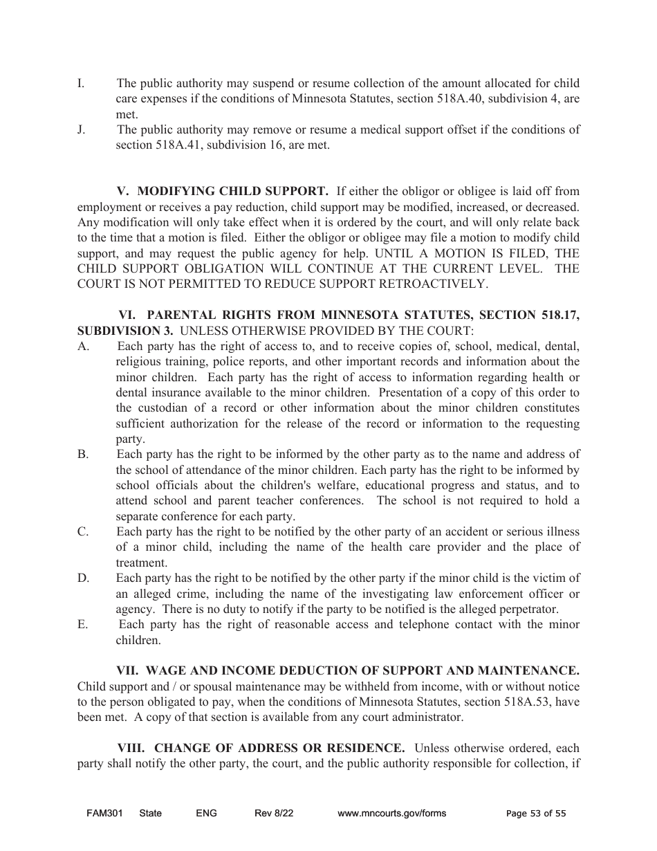 Form DIV806 Stipulated Findings of Fact, Conclusions of Law, Order for and Judgment, Judgment and Decree - Minnesota, Page 53