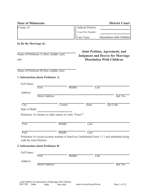 Form DIV1702  Printable Pdf