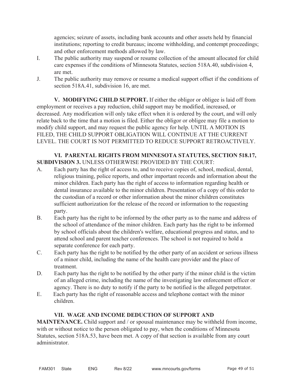 Form DIV1702 Joint Petition, Agreement, and Judgment and Decree for Marriage Dissolution With Children - Minnesota, Page 49