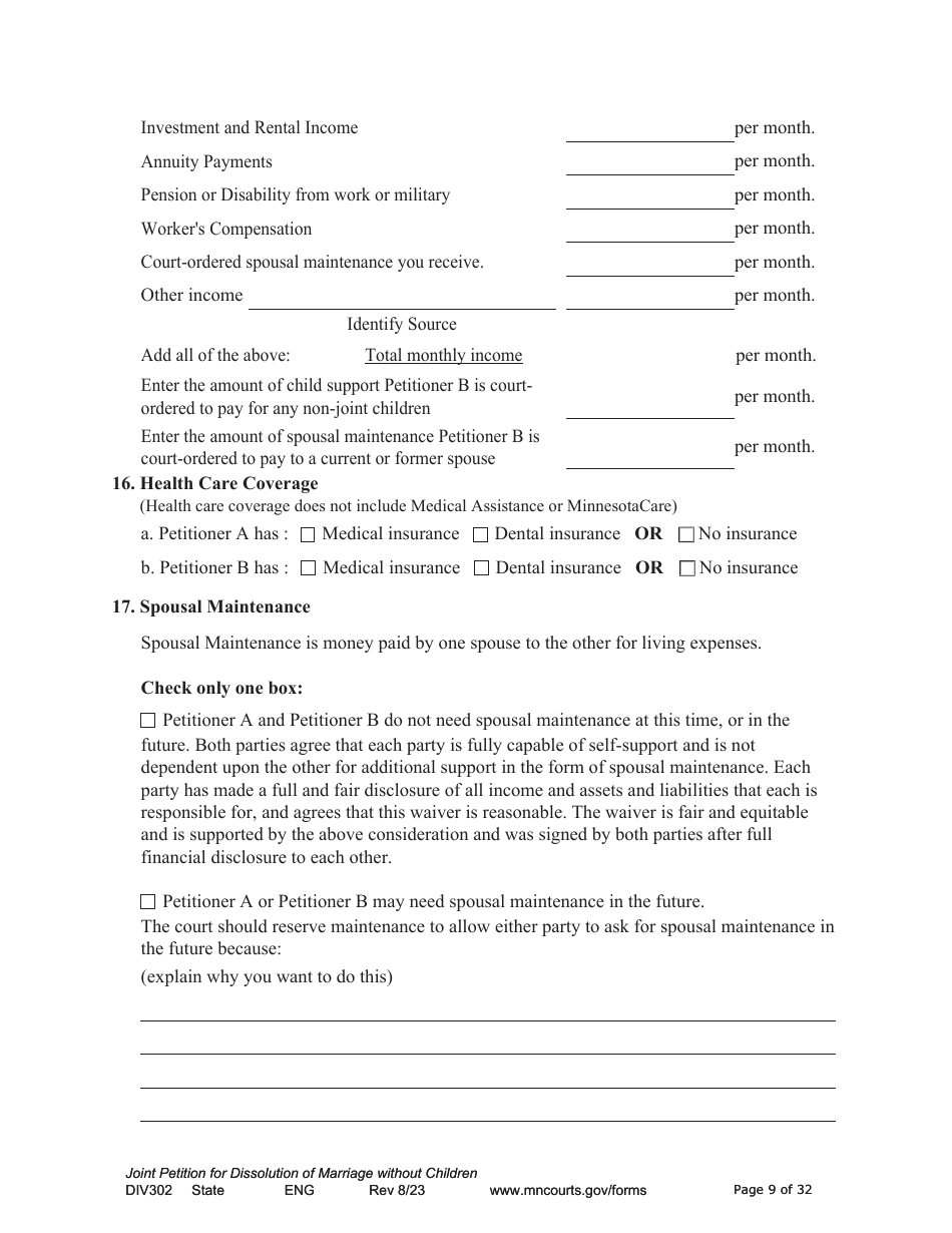 Form DIV302 Download Fillable PDF or Fill Online Joint Petition ...