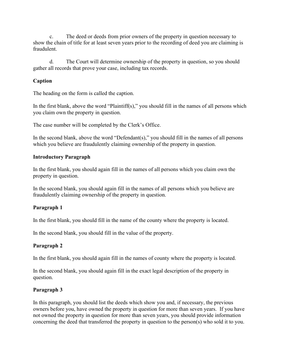 Complaint to Quiet Title (Forged Deed) - Volusia County, Florida, Page 4