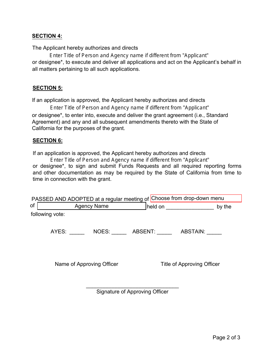 Esg Homelessness Prevention Resolution Form (For Units of General-Purpose Local Government and Jpas) - California, Page 3