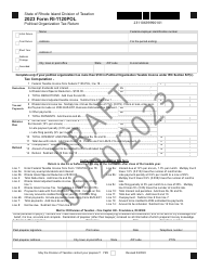 Document preview: Form RI-1120POL Political Organization Tax Return - Draft - Rhode Island, 2023