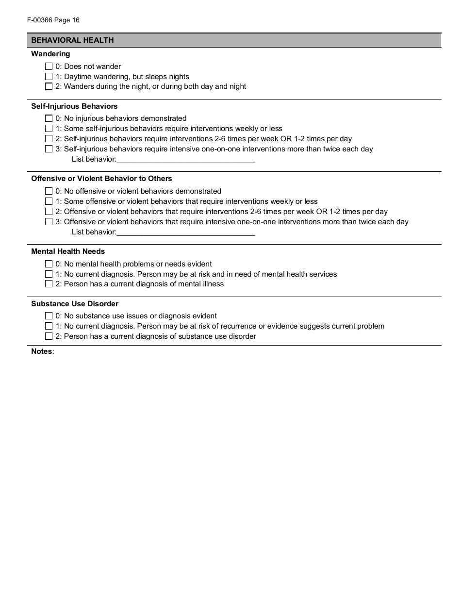 Form F-00366 Download Printable PDF or Fill Online Wisconsin Adult Long ...