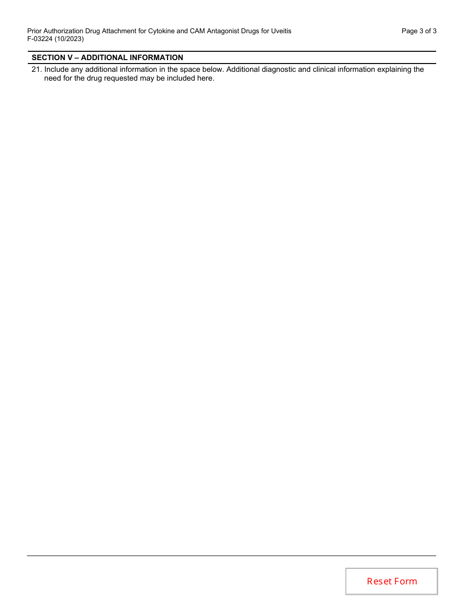 Form F-03224 Prior Authorization Drug Attachment for Cytokine and Cell Adhesion Molecule (Cam) Antagonist Drugs for Uveitis - Wisconsin, Page 3