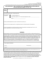 Document preview: Form PTO/AIA/01 Declaration (37 Cfr 1.63) for Utility or Design Application Using an Application Data Sheet (37 Cfr 1.76)