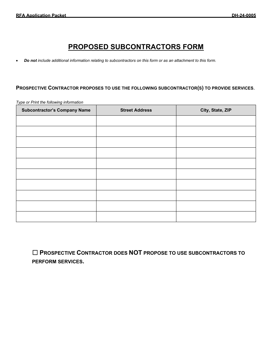Form DH-24-0005 Request for Application - 988 Call Center - Arkansas, Page 3