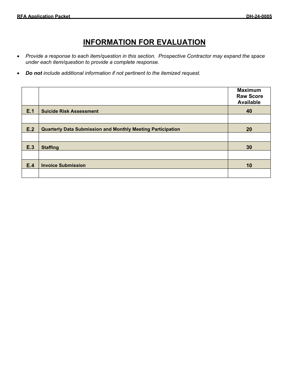 Form DH-24-0005 Request for Application - 988 Call Center - Arkansas, Page 4