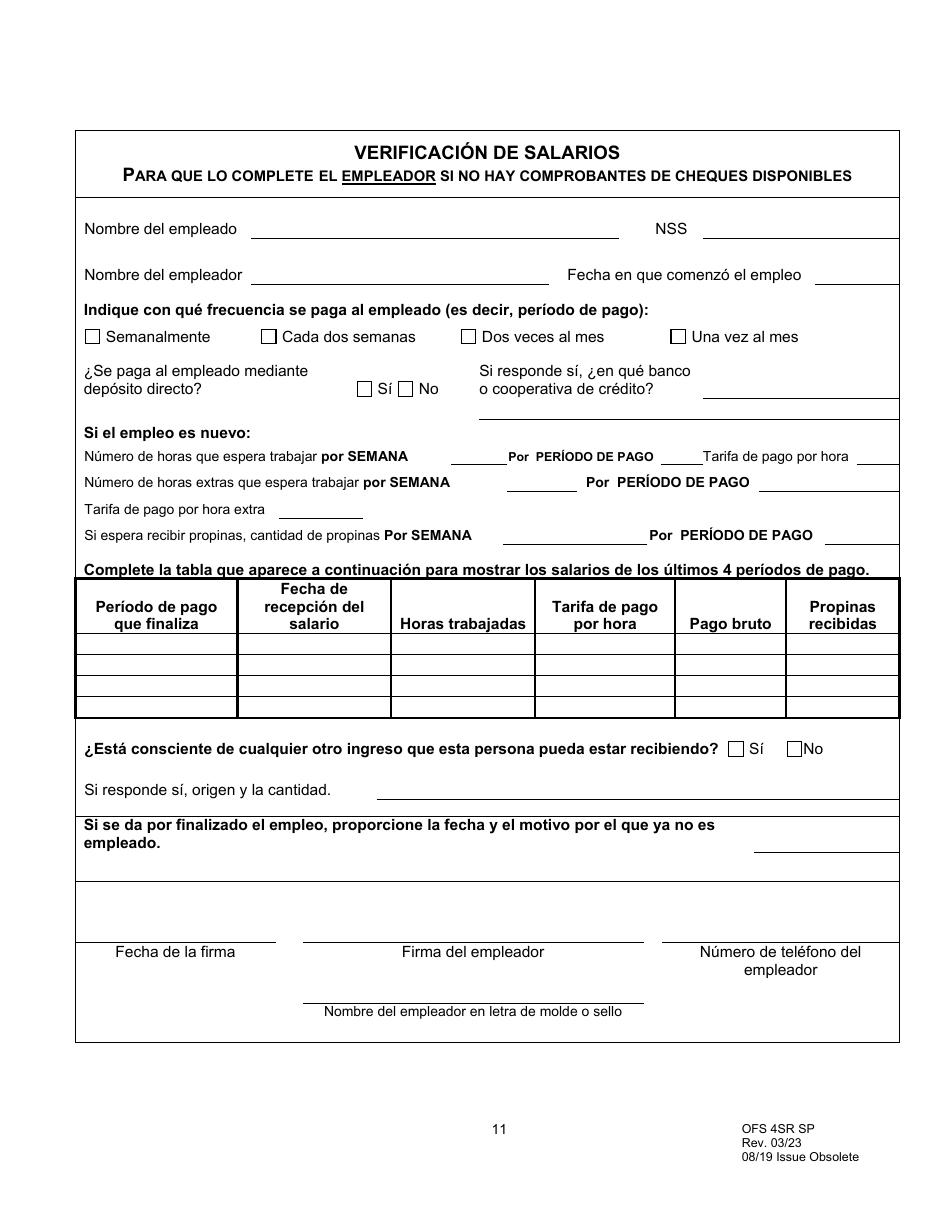 Formulario OFS4SR SP Informe Simplificado - Louisiana (Spanish), Page 11