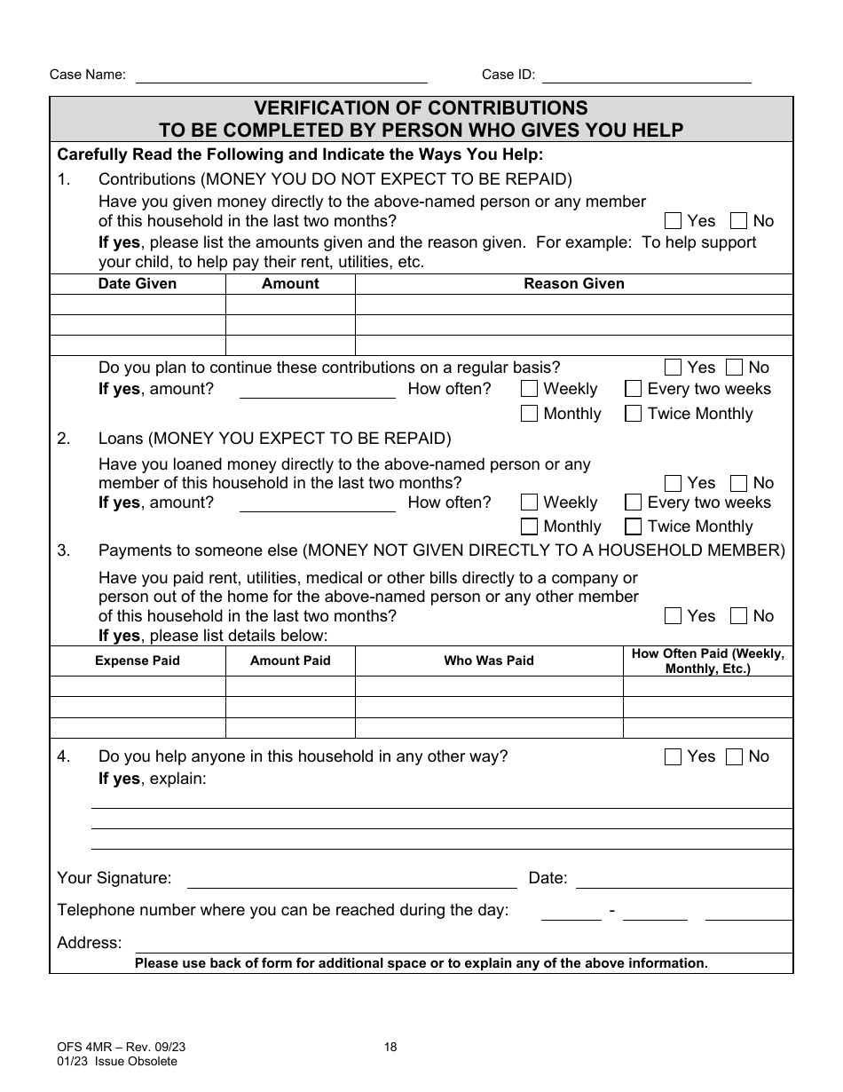 Form OFS4MR Application for Continued Assistance - Louisiana, Page 18
