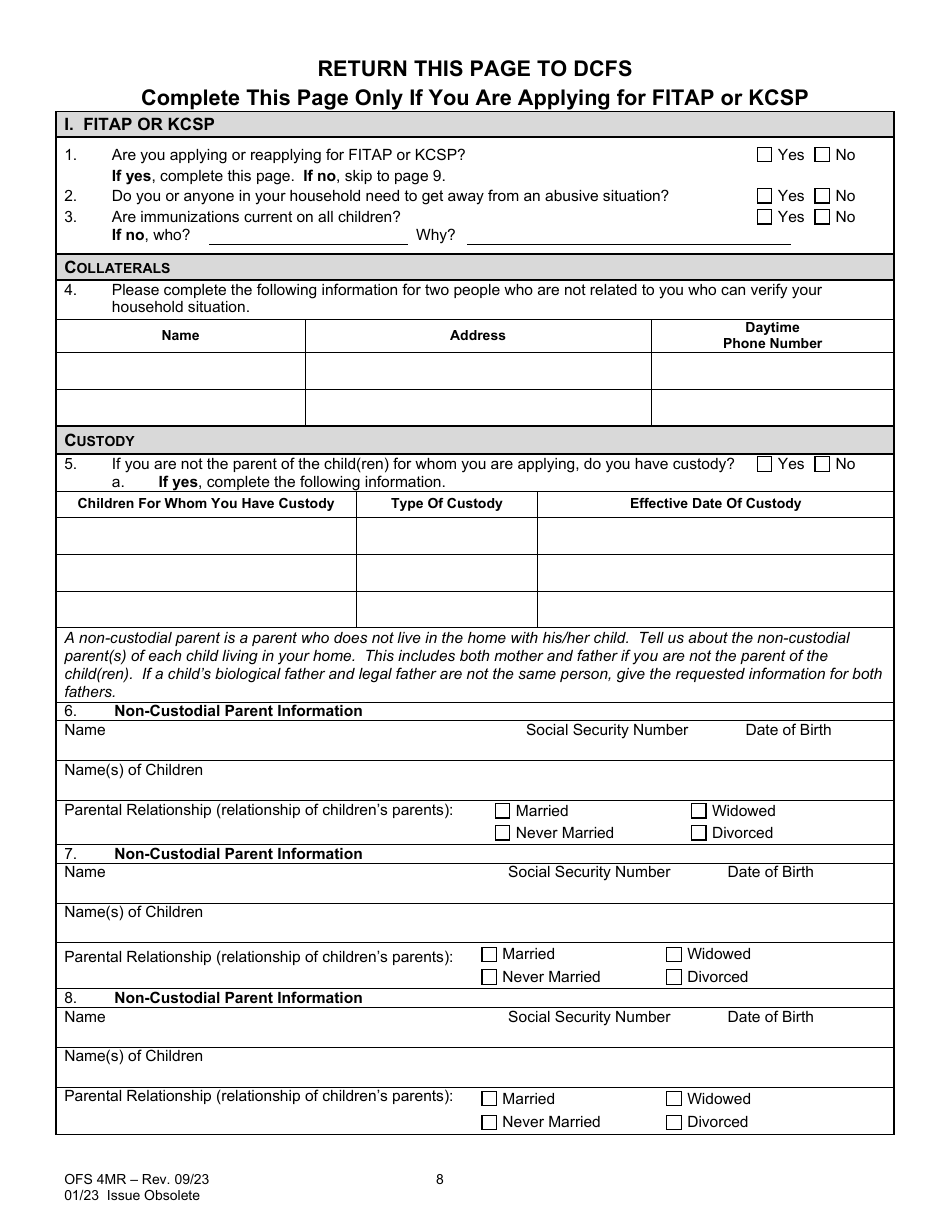 Form OFS4MR Application for Continued Assistance - Louisiana, Page 8